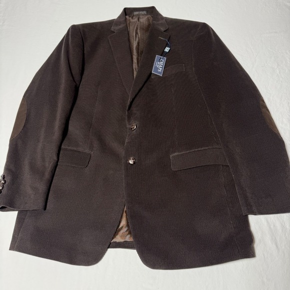NEW Chaps Corduroy‎ Blazer Jacket Sport Coat Men's Size 42L Dark Brown - Picture 3 of 14